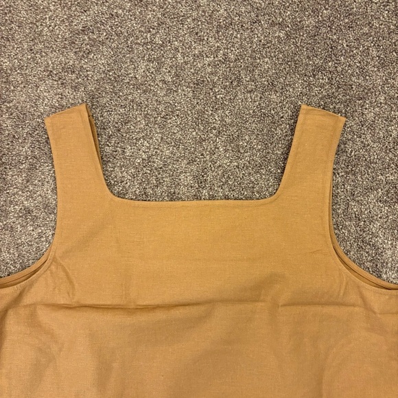 Express Women's Linen Blend Tank Size XL Pecan Square Neck Straight Hem NWT $50 - Picture 5 of 11
